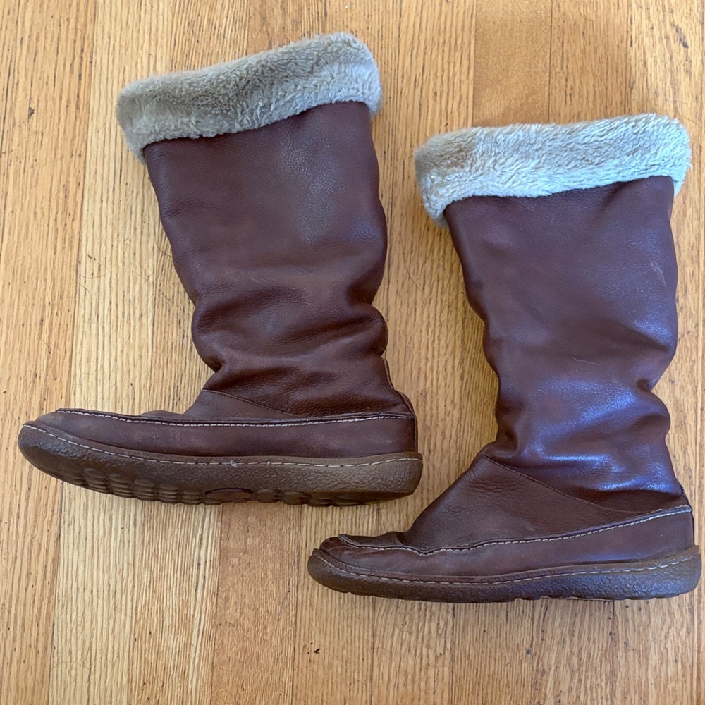Camper Brown Fur-Lined Boots 39 8.5